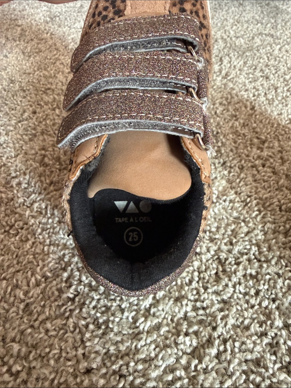 Kids Cheetah Suede and Glitter Sneakers - Picture 6 of 6